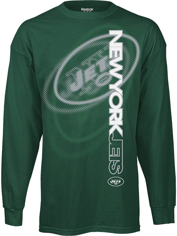 Reebok New York Jets NFL Men's Step Back Long Sleeve Tee, Green, Medium