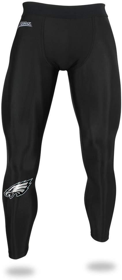 Zubaz NFL Men's Philadelphia Eagles Active  Compression Black Leggings