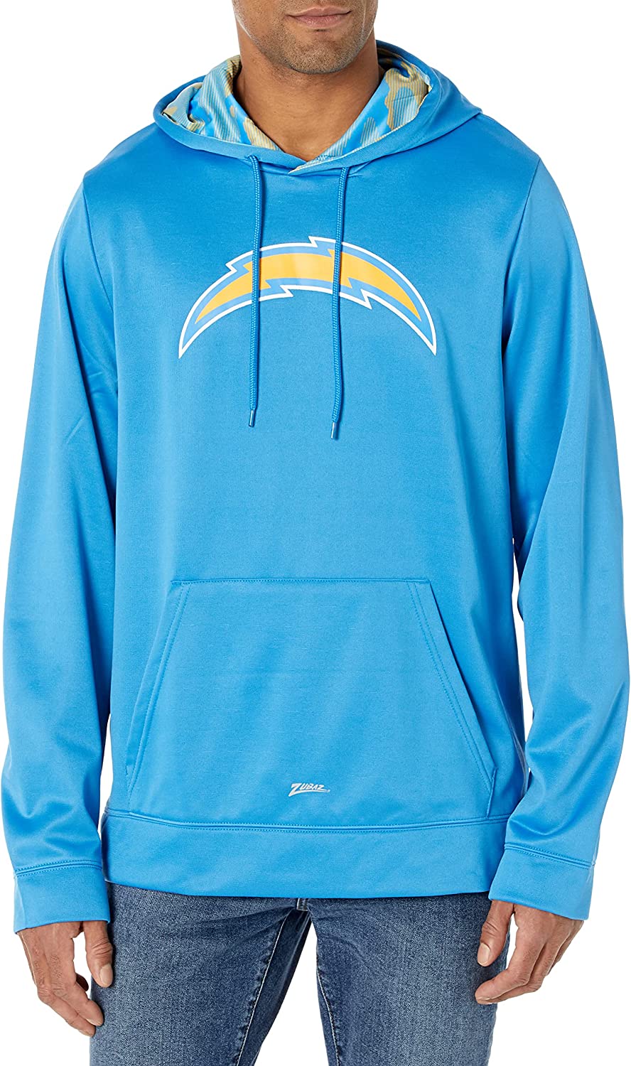 Zubaz NFL Men's Los Angeles Chargers Team Color Camo Back Panel Hoodie –  Fanletic