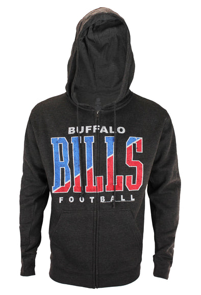 Buffalo Bills NFL Football Mens Split Formation Full Zip Fleece Hoodie, Gray