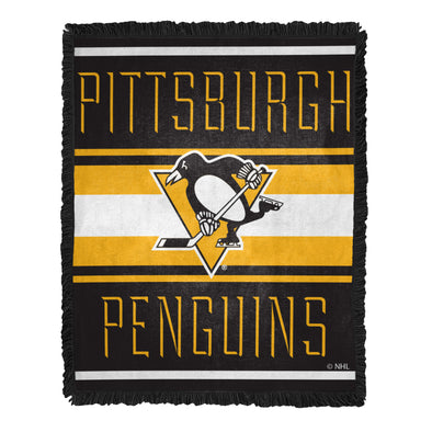 Northwest NHL Pittsburgh Penguins Nose Tackle Woven Jacquard Throw Blanket