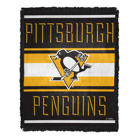 Northwest NHL Pittsburgh Penguins Nose Tackle Woven Jacquard Throw Blanket