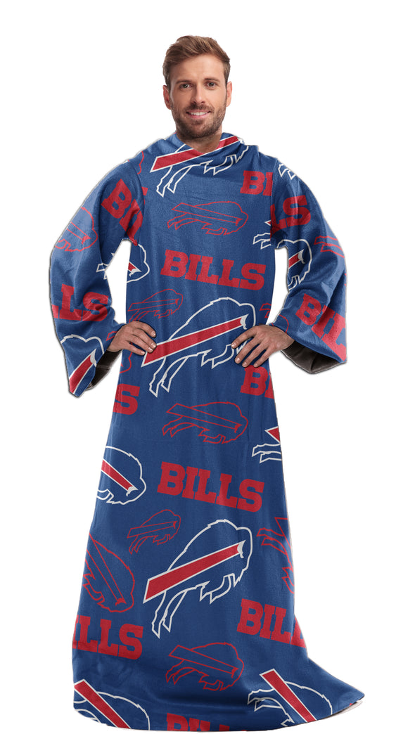 Northwest NFL Buffalo Bills Toss Silk Touch Comfy Throw with Sleeves