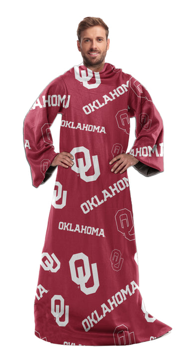 Northwest NCAA Oklahoma Sooners Toss Silk Touch Comfy Throw with Sleeves