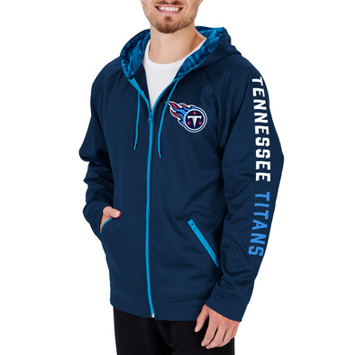 Zubaz Men's NFL Tennessee Titans Full Zip Camo Hoodie