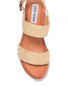 Steve Madden Women's Blissful Jute Woven Heeled Sandal, Natural Raffia