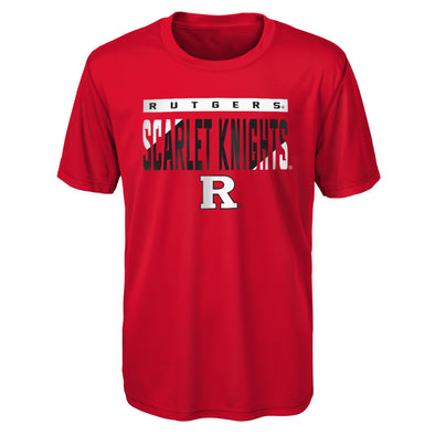 Outerstuff Rutgers Scarlet Knights NCAA Boy's Youth (8-20) Short Sleeve Dri-Tek Tee, Scarlet