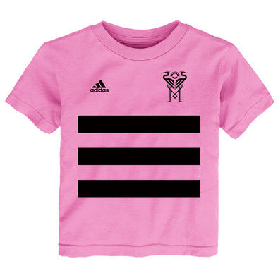 Adidas International Miami CF MLS Toddlers Three Stripe Life Pitch Tee, Pink