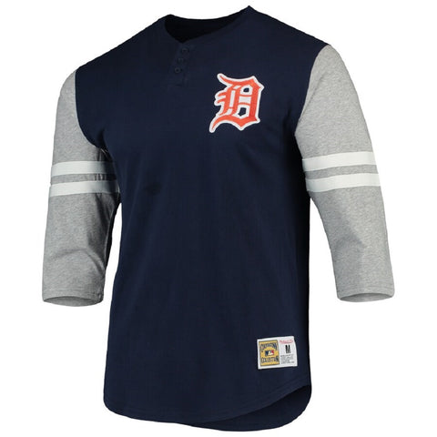 Mitchell & Ness MLB Youth Boys (8-20) Detroit Tigers 3/4 Sleeve Henley Tee