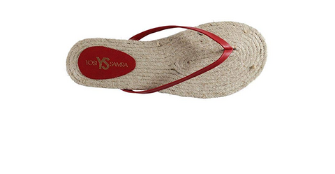 Yosi Samra Women's Roee Rope Flip Flops, Brick Red
