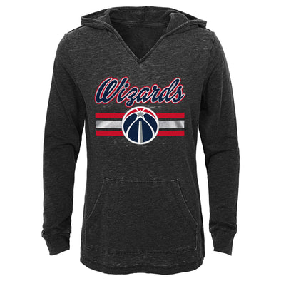 Outerstuff NBA Youth Girls Washington Wizards Faded Burnout Hooded Top