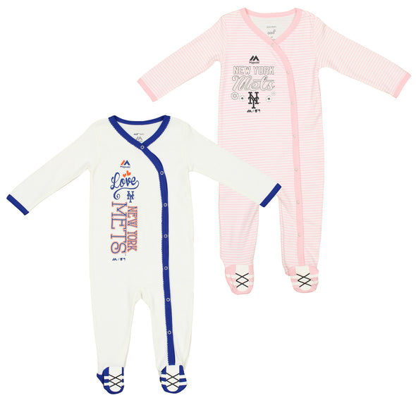 Outerstuff MLB Baseball Infants New York Mets Inning 2 Piece Coverall Set