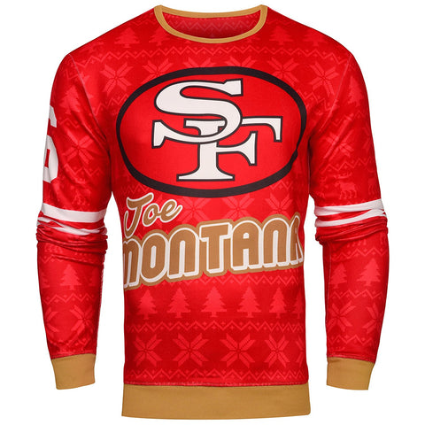 NFL Men's San Francisco 49ers Joe Montana #16 Retired Player Ugly Sweater