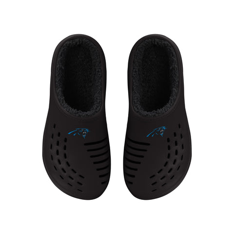 FOCO NFL Men's Carolina Panthers Sherpa Lined Big Logo Clogs