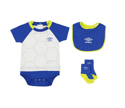 Umbro Infant Ball Baby Creeper, Bib & Sock Set, Color Options