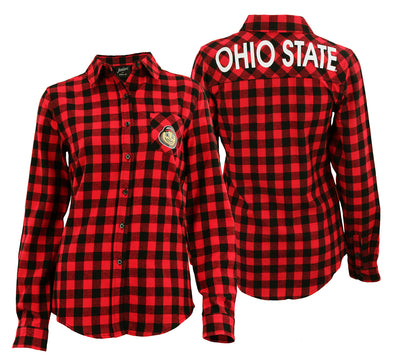 Outerstuff NCAA Juniors Ohio State Buffalo Plaid Button Up Shirt