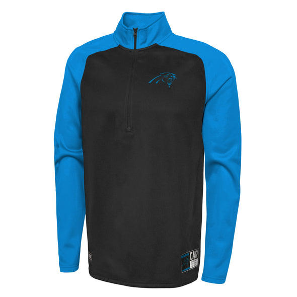 Outerstuff NFL Men's Carolina Panthers O-Line Performance 1/4 Zip Fleece Top