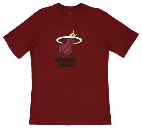 FISLL NBA Men's Miami Heat Team Color, Name and Logo Premium T-Shirt