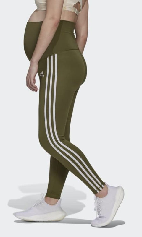 Adidas Women's Grow Positivity Training 7/8 Maternity Tights, Focus Olive