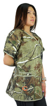 Fabrique Innovations NFL Women's Chicago Bears Camo Wrap Logo Scrub Top