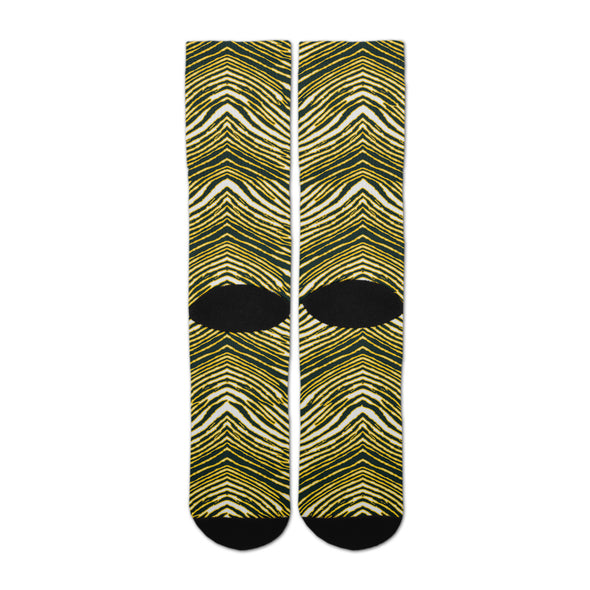 Zubaz By For Bare Feet NFL Youth Green Bay Packers Zubified Dress Socks, One Size