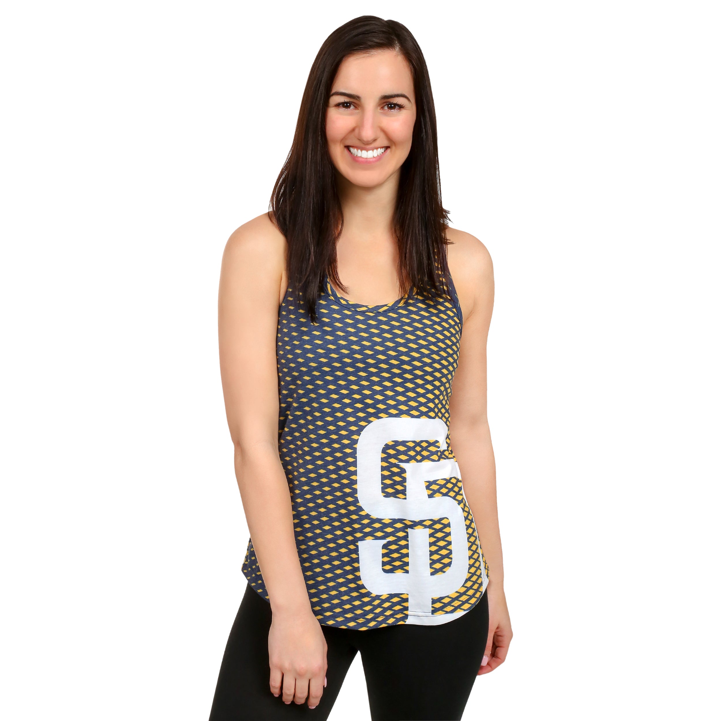 Forever Collectibles FOCO MLB Women's San Diego Padres Diamond Racerback Tank, Size: Small, Blue
