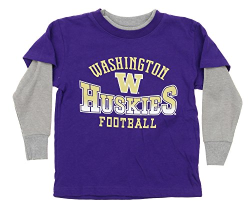 NCAA Kids Washington Huskies Long Sleeve Tee, Purple