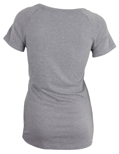 adidas Washington Huskies NCAA Women's V-Neck Tri-Blend Tee, Dark Grey Heather, Medium