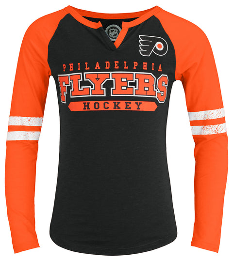 Outerstuff NHL Youth Girls (4-14) Philadelphia Flyers Long Sleeve Slub Top