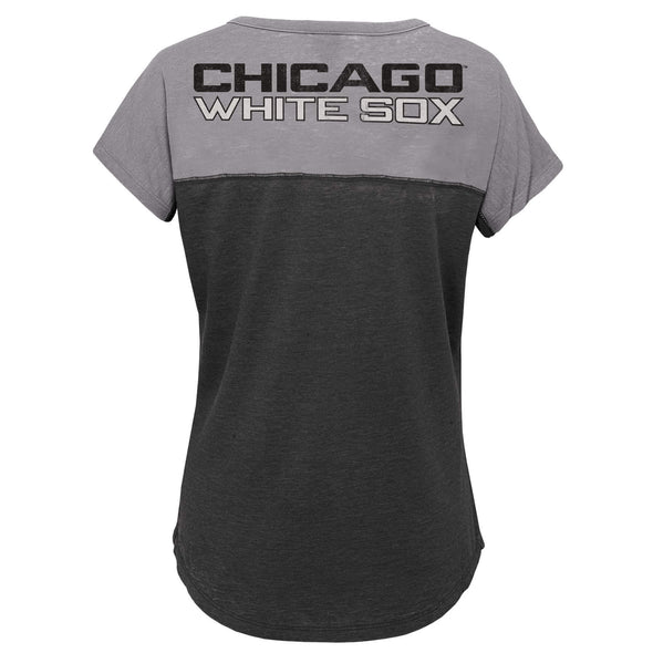 MLB Youth Girls Chicago White Sox Ballpark Best Color Block Dolman Sleeve T-Shirt