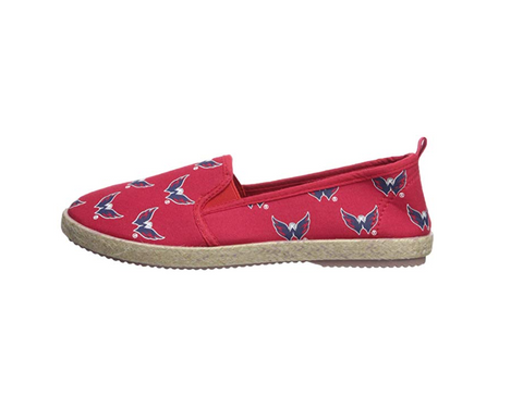 FOCO NHL Women's Washington Capitals Espadrille Canvas Slip On Shoe