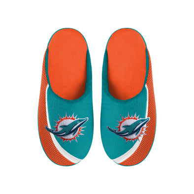 FOCO NFL Men's NFL Miami Dolphins 2022 Big Logo Color Edge Slippers