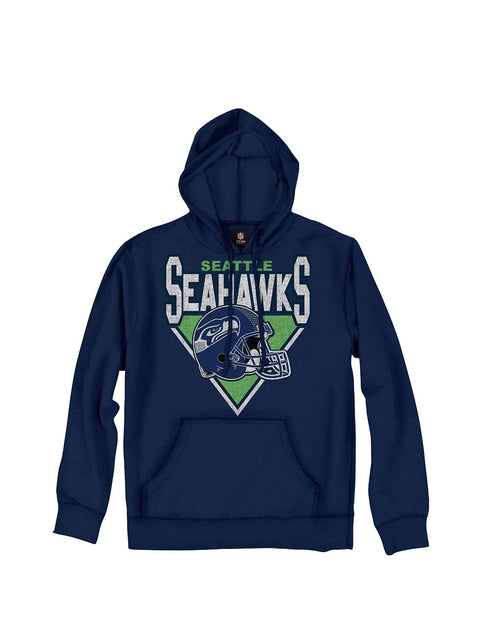 Seattle Seahawks NFL Football Men's Goal Line Pullover French Terry Hoodie, Navy