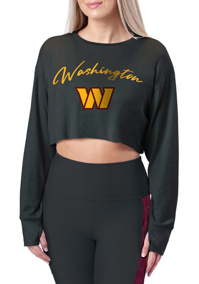 Certo By Northwest NFL Women's Washington Commanders Central Crop Top, Black