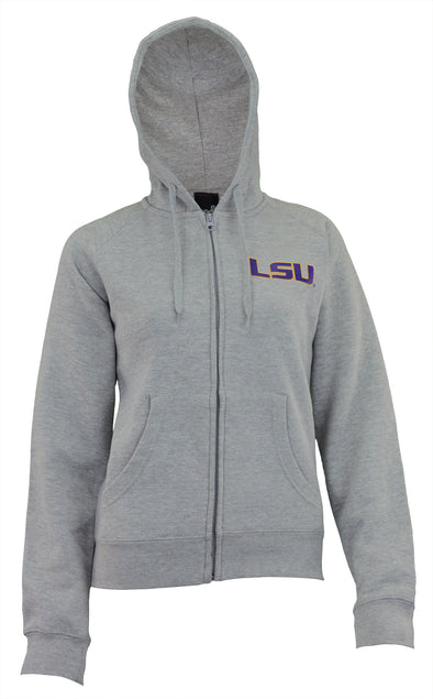 Outerstuff NCAA Women's Fleece LSU Tigers Logo Hoodie, Gray