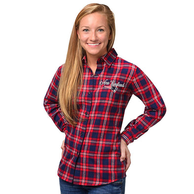 Forever Collectibles NFL Women's New England Patriots Check Flannel Shirt