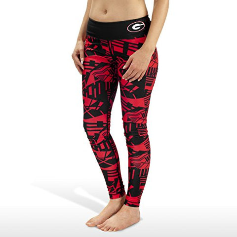 NCAA Women's Georgia Bulldogs Geometric Print Leggings, Black