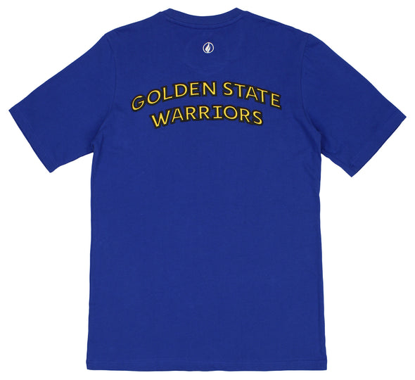 FISLL NBA Men's Golden State Warriors Team Color, Name and Logo Premium T-Shirt