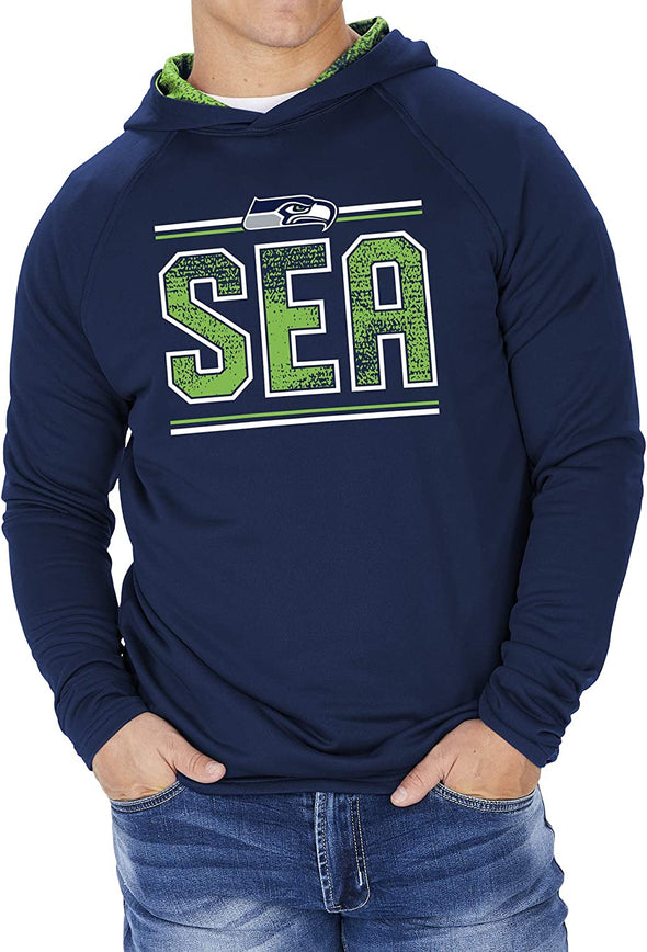 Zubaz Seattle Seahawks NFL Men's Lightweight Hoodie With Static Hood Liner