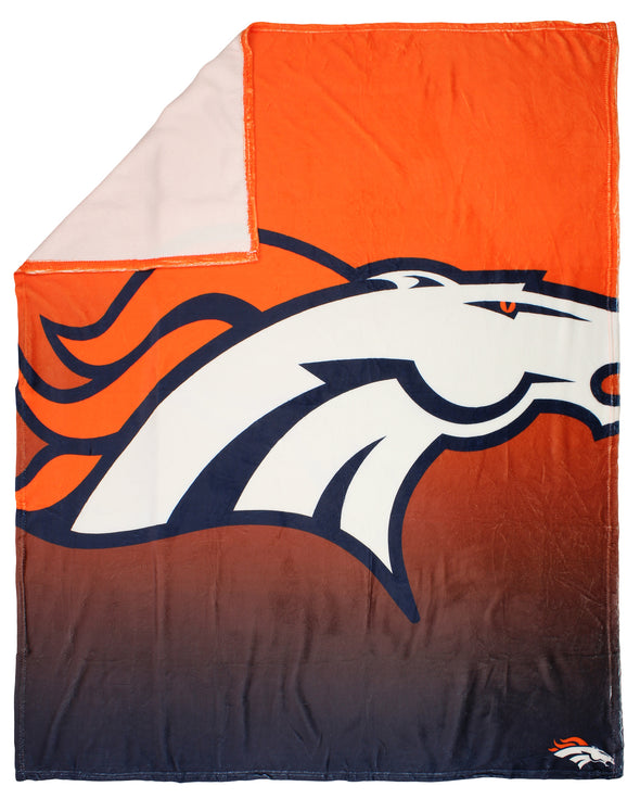 FOCO NFL Denver Broncos Gradient Micro Raschel Throw Blanket, 50 x 60