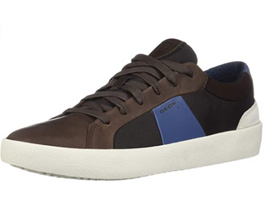 GEOX Men's U Warley B Low Top Sneakers, Brown/Blue
