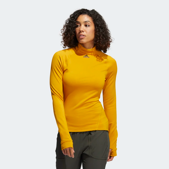 Adidas Women's COLD.RDY Mock-Neck Long Sleeve Training Top, Legacy Gold