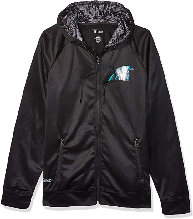 Zubaz NFL Men's Carolina Panthers Tonal Black Camo Full Zip Hoodie –  Fanletic