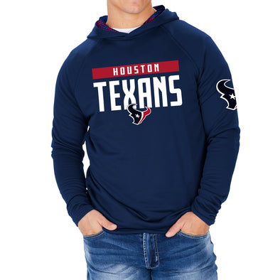 Zubaz NFL Men's Houston Texans Team Color Hoodie W/ Viper Print Hood Liner