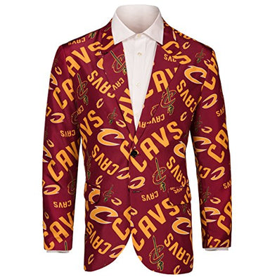 Forever Collectables NBA Men's Cleveland Cavaliers Repeat Logo Ugly Business Jacket, Maroon