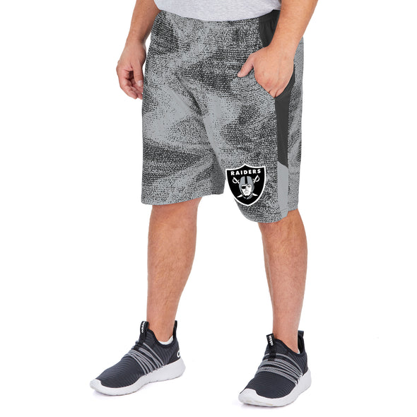 Zubaz NFL Men's Las Vegas Raiders Static Shorts With Side Panels