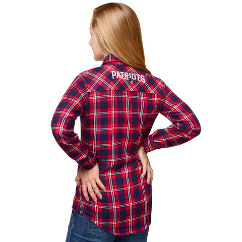 Forever Collectibles NFL Women's New England Patriots Check Flannel Shirt