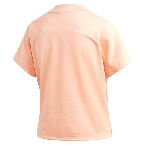 adidas Women's Atteetude Short Sleeve Cropped Tee, Glow Pink/White