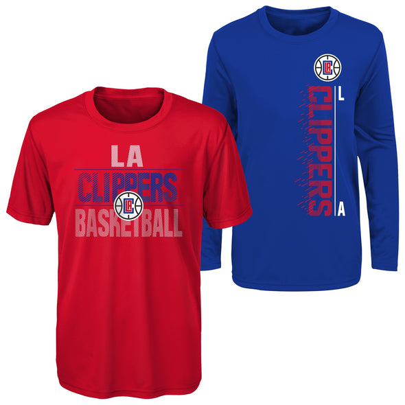 Outerstuff NBA Youth (8-20) Los Angeles Clippers Performance Long & Short Sleeve Shirt Combo