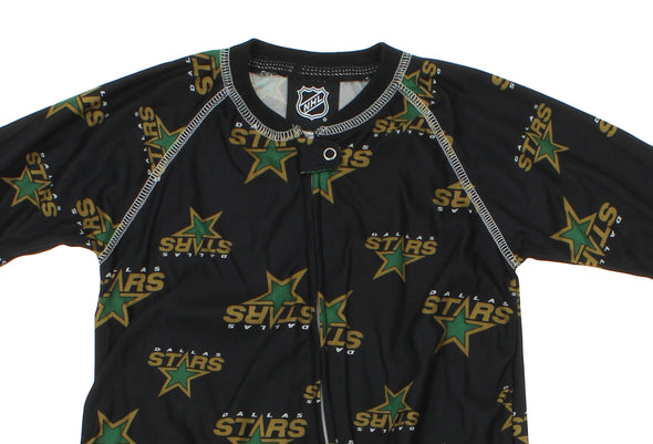 NHL Toddlers Dallas Stars Full Zip Raglan Logo Print Coverall, Black